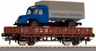 56023 Roco Flat car loaded with truck "Plainbacher"